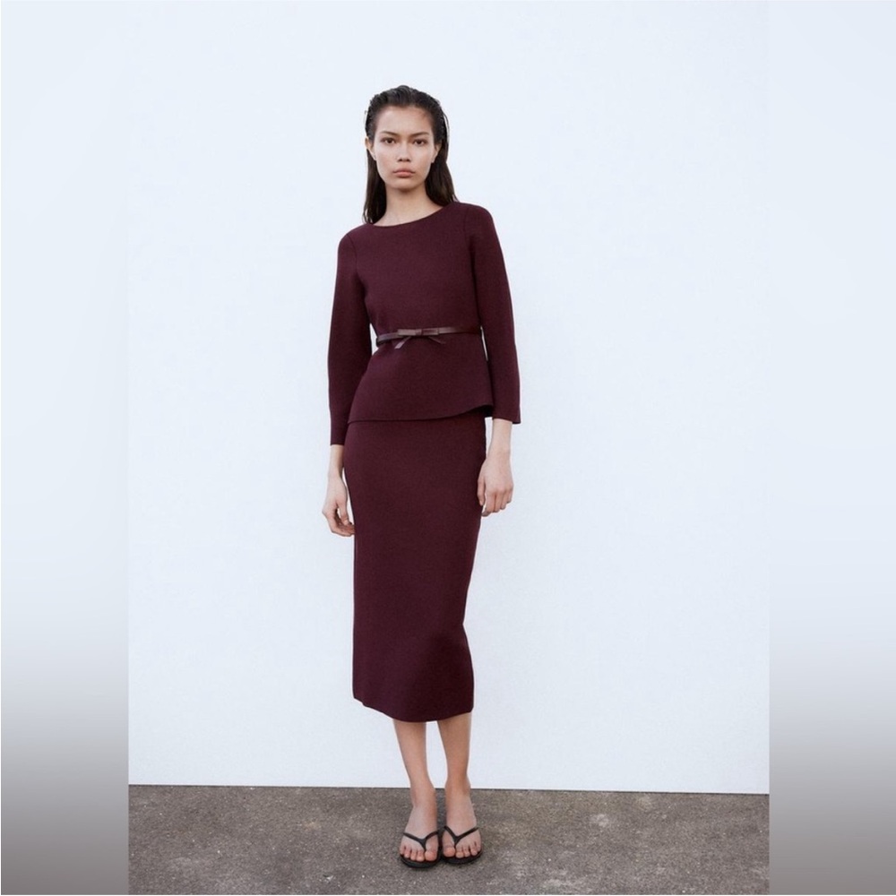 Zara Knit top with Belt NWT